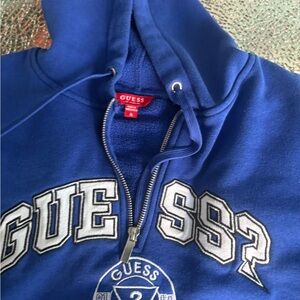Guess Royal Blue Drawstring Hoodie